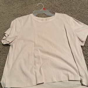 Beige Classic-Fit Cotton Blend T-Shirt